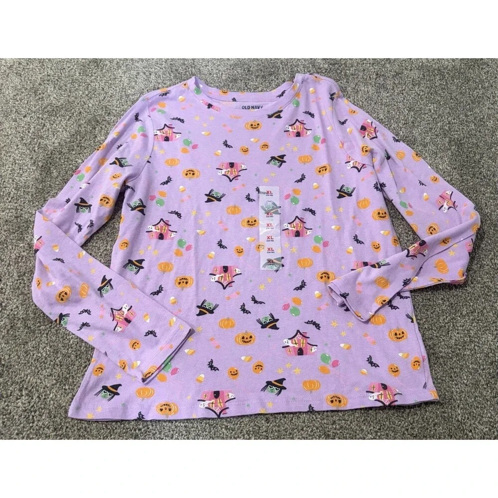 Girls Purple Halloween T-Shirt Size XL NWT A3